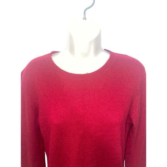 QI CASHMERE Women's Size Medium Red 100% Cashmere Sweater READ FLAWED - Picture 4 of 16